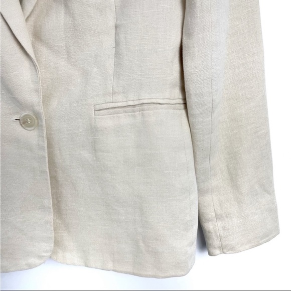 Joie Mehira Ivory Linen Open Front Blazer Sz 0 - Picture 7 of 16